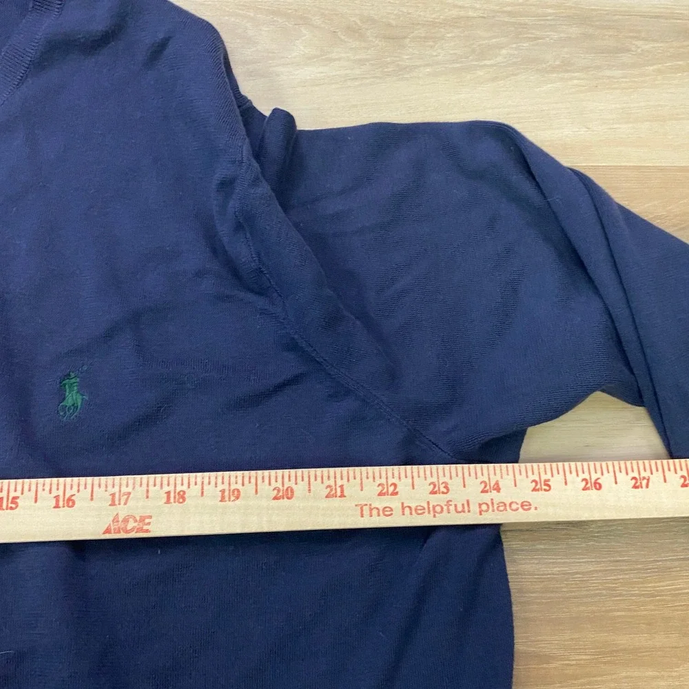 Polo Ralph Lauren V-Neck Sweater 3XLT Big & Tall Pima Cotton Navy Blue